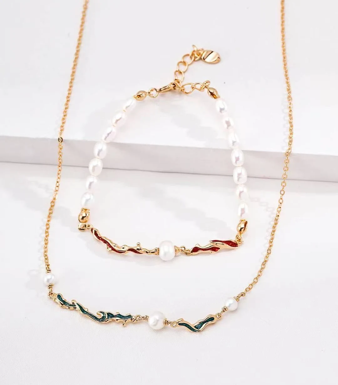Jewelry details featured in A little color changes the whole look